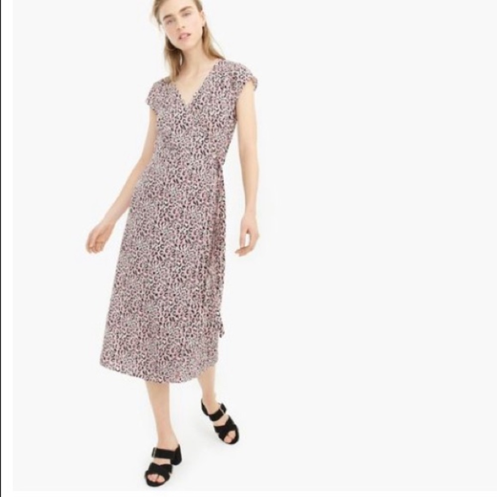 Jcrew leopard print wrap dress